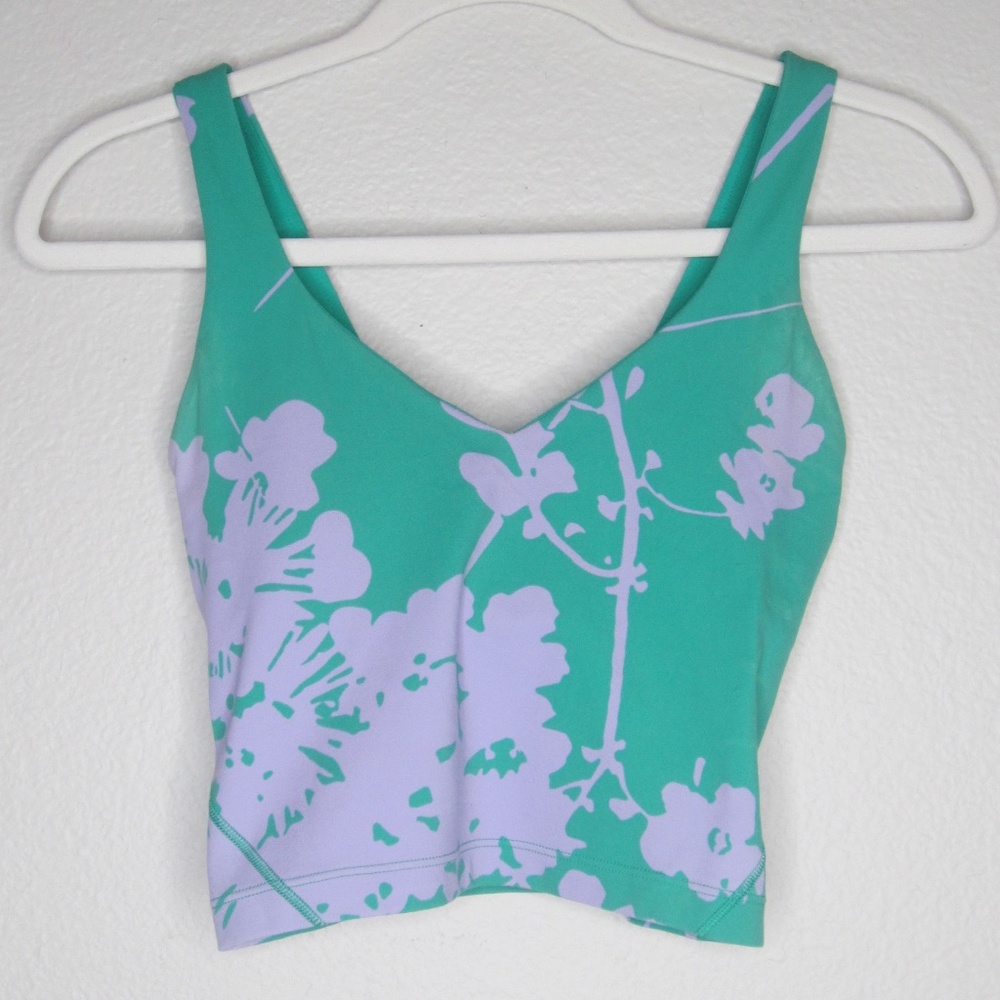 lululemon Align Tank Top in Blossom Silhouette Max Lilac Smoke Kelly Green - 2